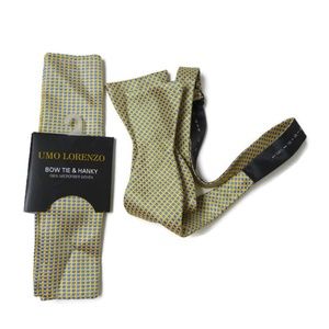 Umo Lorenzo woven bow tie and hanky